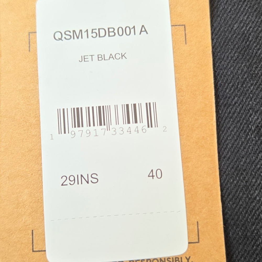 Quiksilver Straight Fit 40x29 Men's Stretch Waist 5 Pocket Jeans Jet Black - Picture 5 of 8